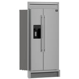 Forno Salerno 40-Inch Built-In Stainless Steel Refrigerator, 20 cu.ft, Decorative Grill