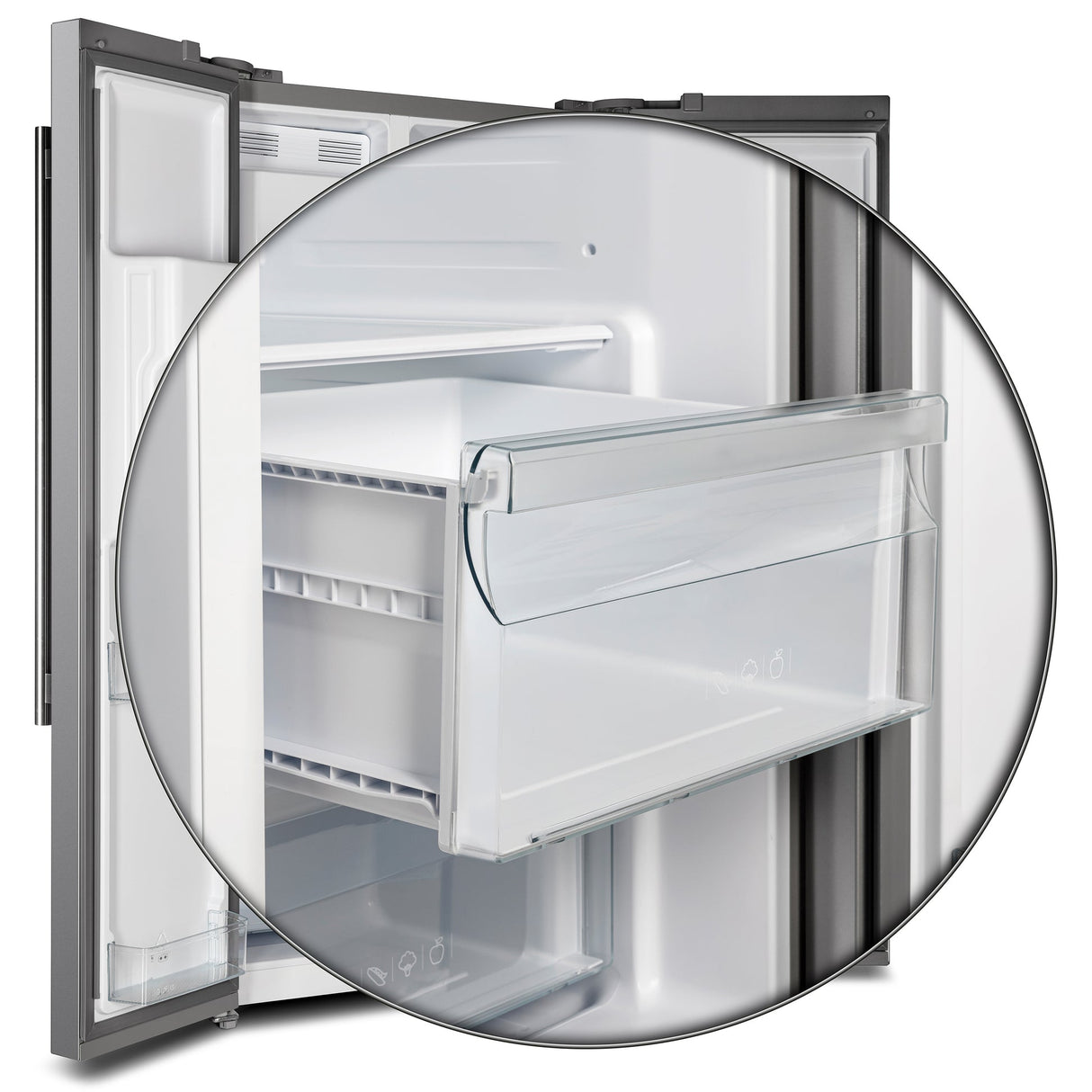 Forno Salerno 40-Inch Built-In Stainless Steel Refrigerator, 20 cu.ft, Decorative Grill