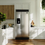 Forno Salerno 40-Inch Built-In Stainless Steel Refrigerator, 20 cu.ft, Decorative Grill