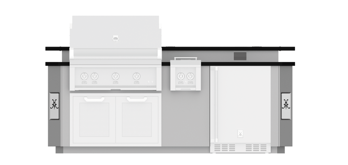 Hestan 8" Foot, With Grill, Outdoor Living Suite with Side Burner and Bar - GESB08