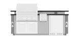 Hestan 8" Foot, With Grill, Outdoor Living Suite with Side Burner and Bar - GESB08