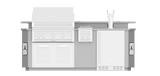 Hestan 8"Foot, With Grill, Outdoor Living Suite with Side Burner, Beer Dispenser and Bar - GESDB08