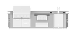 Hestan 12"Foot, With Grill, Outdoor Living Suite with Power Burner, Beer Dispenser and Bar (SS Countertop) - GESDBP12