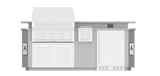 Hestan 8"Foot, With Grill, Outdoor Living Suite with Side Burner and Bar( SS Countertop) - GESSB08