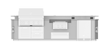 Hestan 12"Foot, With Grill, Outdoor Living Suite with Power Burner and Bar (SS Countertop) - GESSBP12
