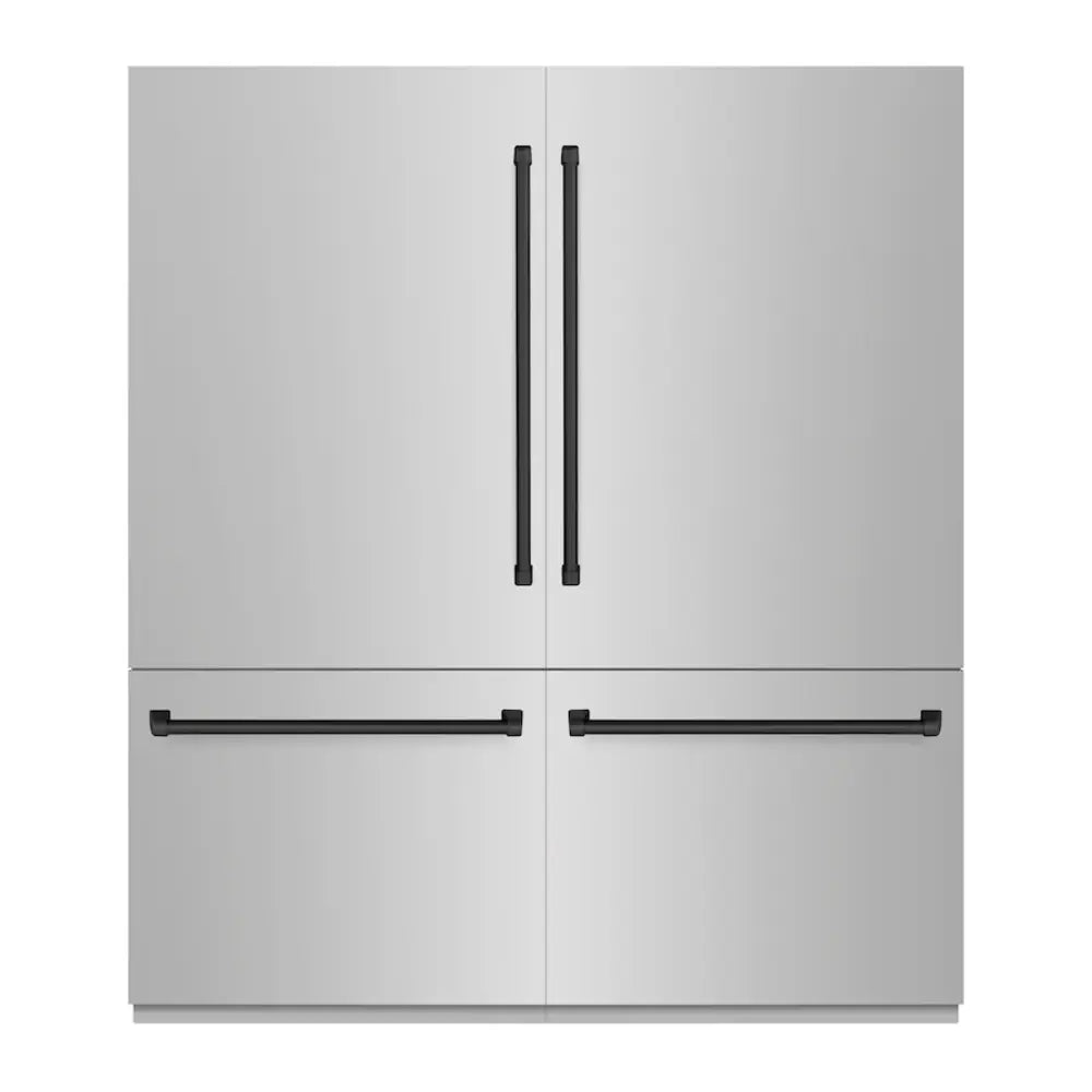 ZLINE 72" Autograph Edition Built-In French Door Refrigerator with 39.6 cu. ft. Capacity, Internal Water Dispenser and Graphite Gray Interior in Stainless Steel