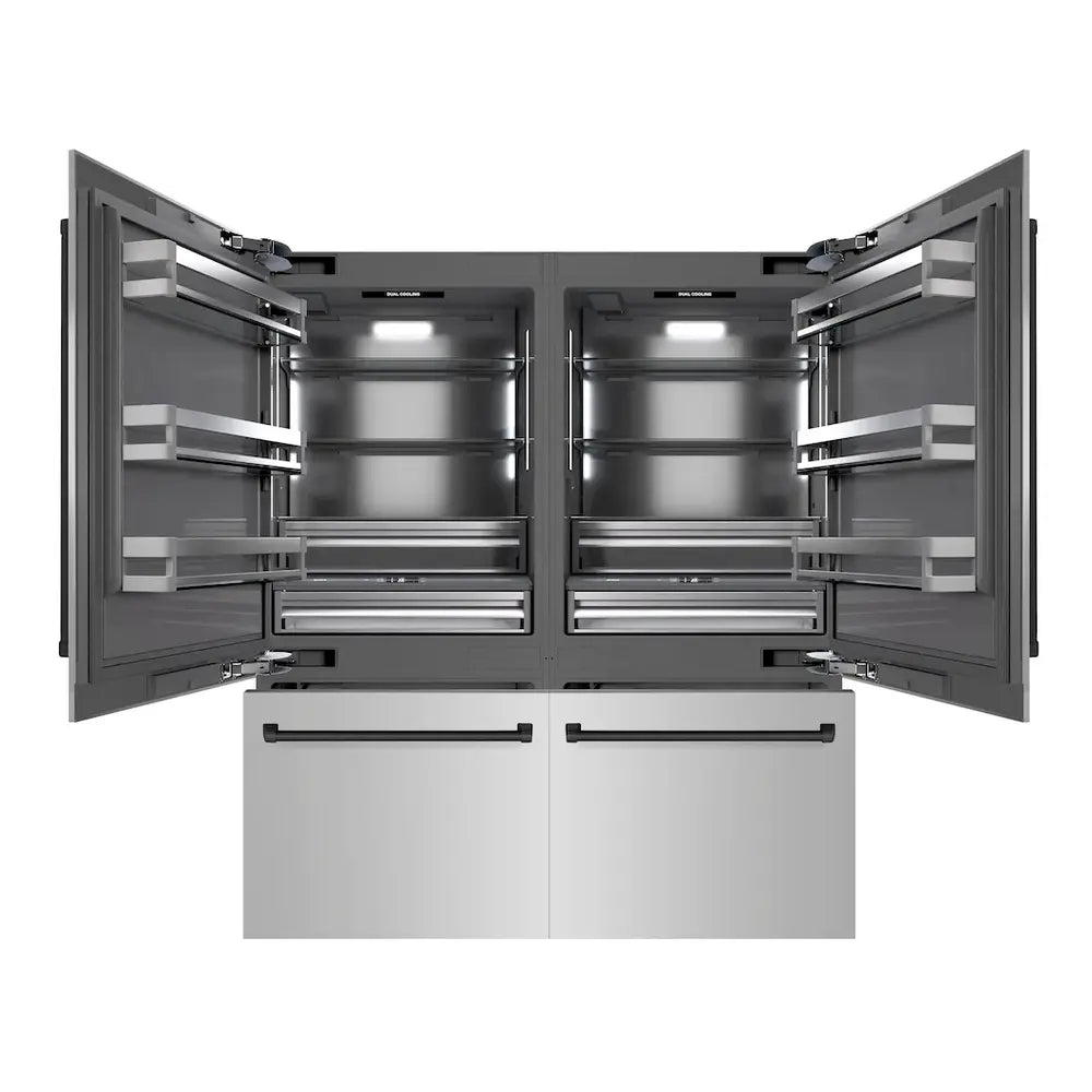 ZLINE 72" Autograph Edition Built-In French Door Refrigerator with 39.6 cu. ft. Capacity, Internal Water Dispenser and Graphite Gray Interior in Stainless Steel