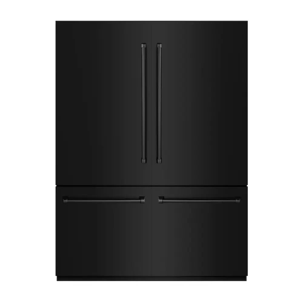 ZLINE 60" Built-In French Door Refrigerator with 32.2 cu. ft. Capacity, Internal Water Dispenser and Graphite Gray Interior in Black Stainless Steel - GRBIVBS60