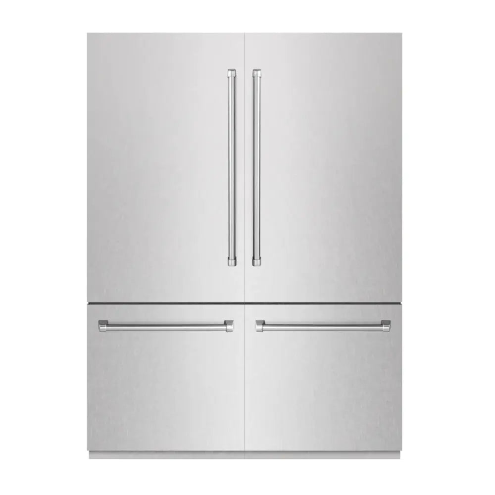 ZLINE 60" Built-In French Door Refrigerator with 32.2 cu. ft. Capacity, Internal Water Dispenser and Graphite Gray Interior in DuraSnow Stainless Steel - GRBIVSN60