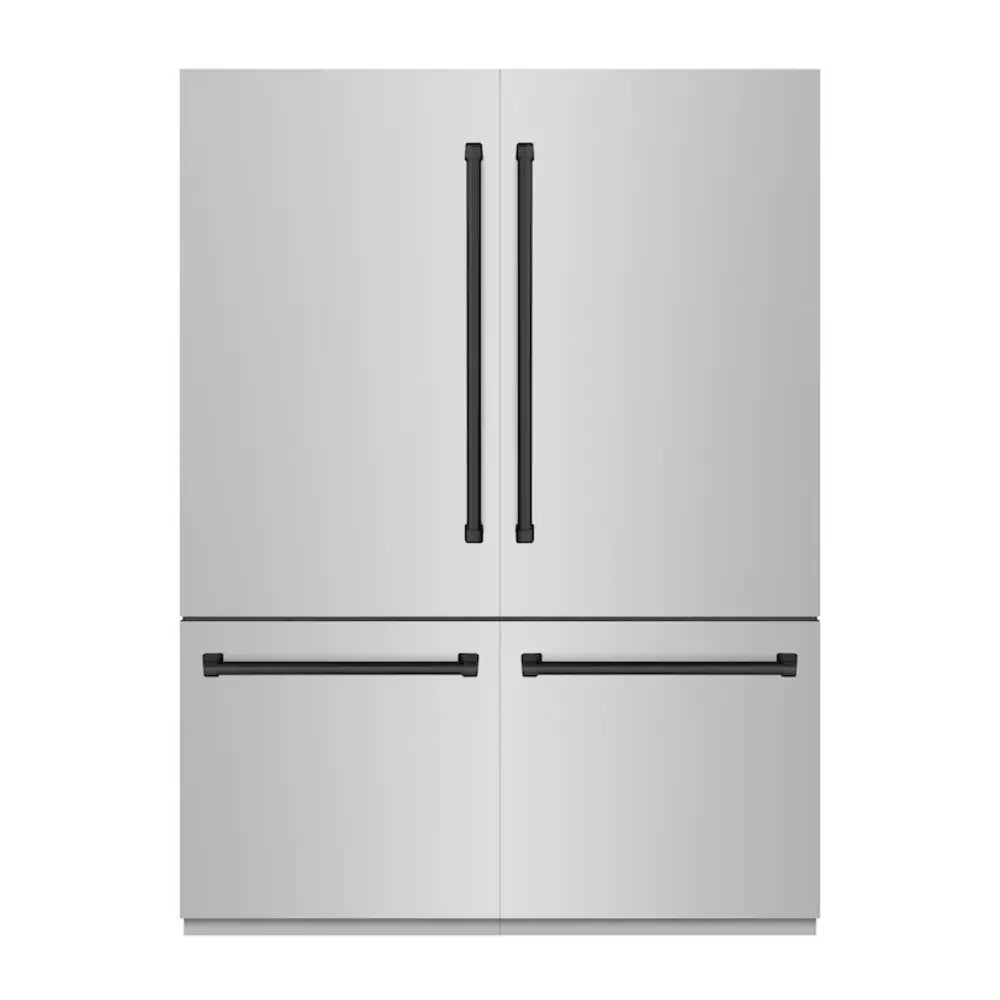 ZLINE 60" Autograph Edition Built-In French Door Refrigerator with 32.2 cu. ft. Capacity, Internal Water Dispenser and Graphite Gray Interior in Stainless Steel