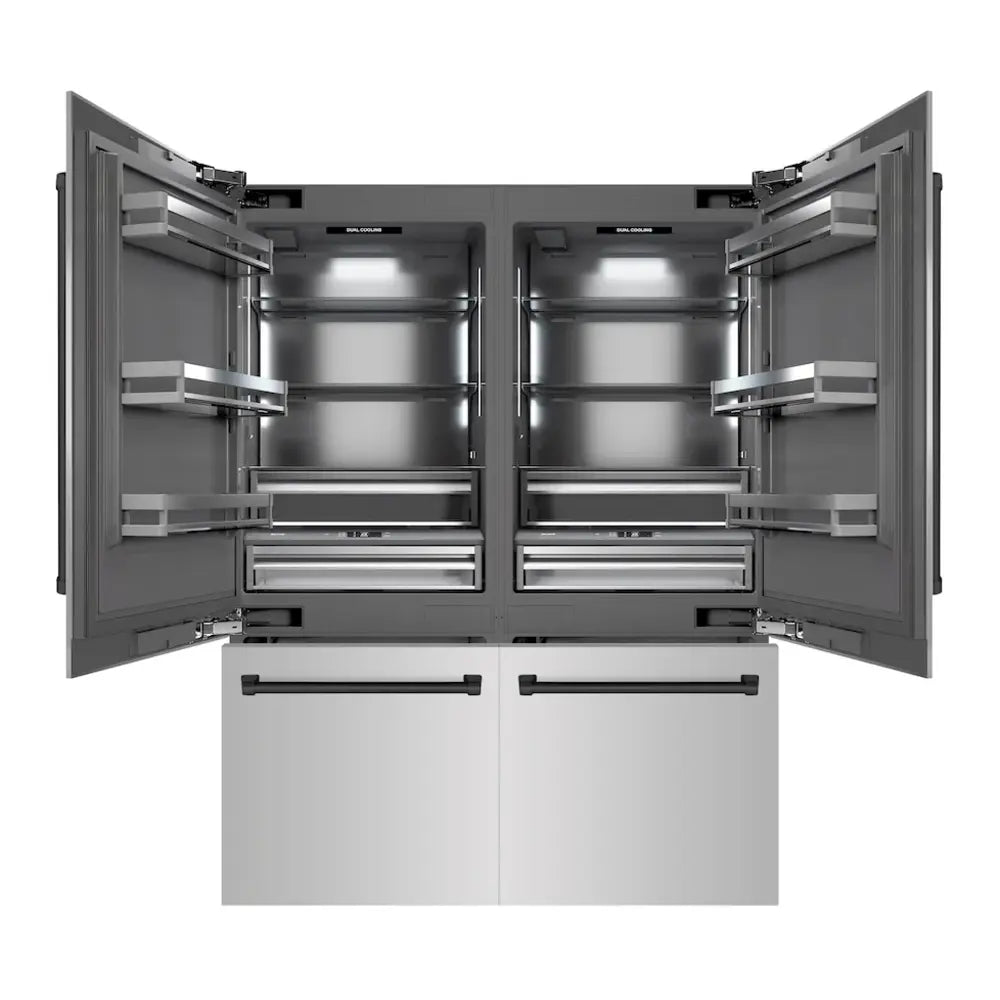 ZLINE 60" Autograph Edition Built-In French Door Refrigerator with 32.2 cu. ft. Capacity, Internal Water Dispenser and Graphite Gray Interior in Stainless Steel
