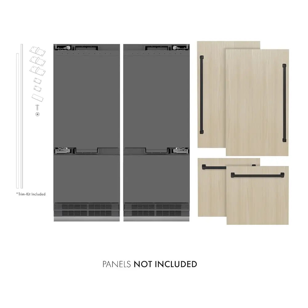 ZLINE 60" Autograph Edition Built-In French Door Refrigerator with 32.2 cu. ft. Capacity, Internal Water Dispenser and Graphite Gray Interior in Panel Ready
