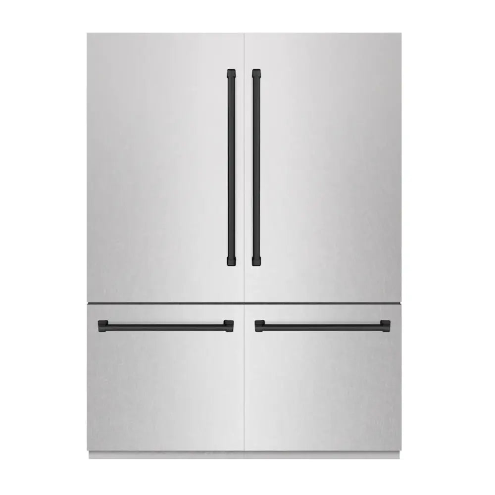 ZLINE 60" Autograph Edition Built-In French Door Refrigerator with 32.2 cu. ft. Capacity, Internal Water Dispenser and Graphite Gray Interior in DuraSnow Stainless Steel