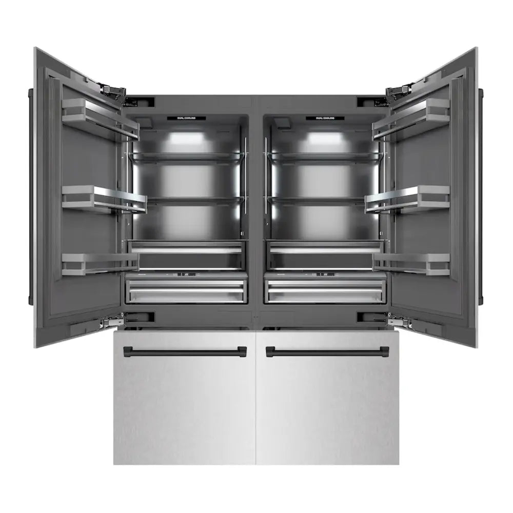 ZLINE 60" Autograph Edition Built-In French Door Refrigerator with 32.2 cu. ft. Capacity, Internal Water Dispenser and Graphite Gray Interior in DuraSnow Stainless Steel