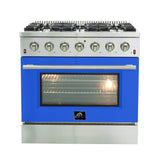 Forno Galiano 36-Inch Freestanding Gas Range with 6 Burners & Color Door