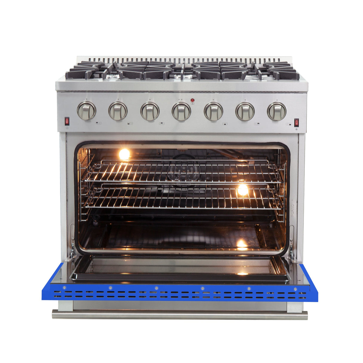 Forno Galiano 36-Inch Freestanding Gas Range with 6 Burners & Color Door
