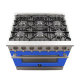 Forno Galiano 36-Inch Freestanding Gas Range with 6 Burners & Color Door