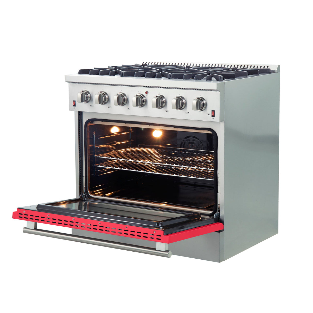 Forno Galiano 36-Inch Freestanding Gas Range with 6 Burners & Color Door