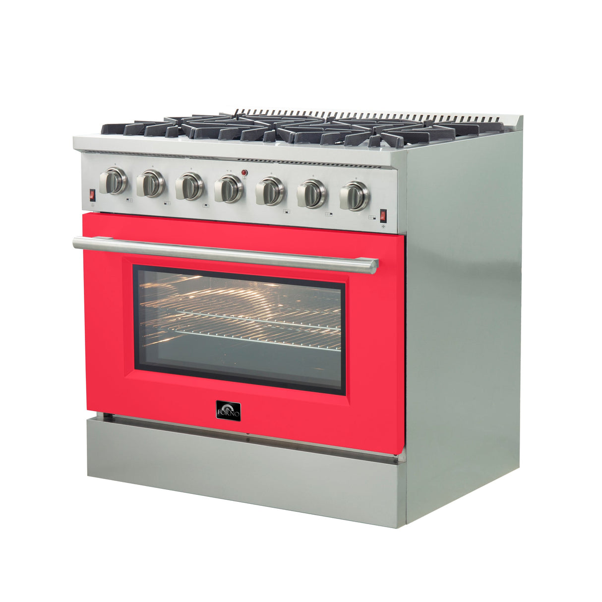 Forno Galiano 36-Inch Freestanding Gas Range with 6 Burners & Color Door