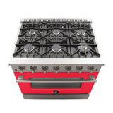 Forno Galiano 36-Inch Freestanding Gas Range with 6 Burners & Color Door