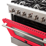 Forno Galiano 36-Inch Freestanding Gas Range with 6 Burners & Color Door