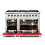 Forno Galiano 48-Inch Freestanding Gas Range, 8 Burners, with Color Doors
