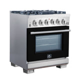 Forno Capriasca 30-Inch Freestanding Gas Range with 4 Burners & Color Door