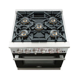 Forno Capriasca 30-Inch Freestanding Gas Range with 4 Burners & Color Door
