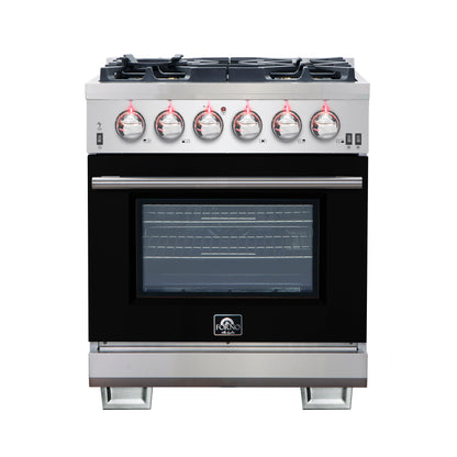 Forno Capriasca 30-Inch Freestanding Gas Range with 4 Burners & Color Door