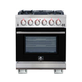 Forno Capriasca 30-Inch Freestanding Gas Range with 4 Burners & Color Door