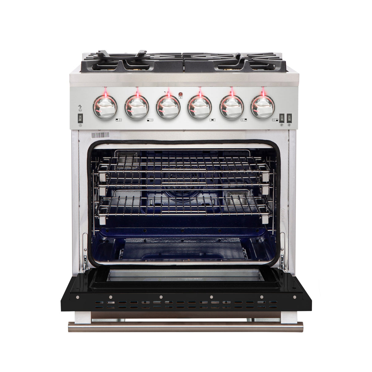 Forno Capriasca 30-Inch Freestanding Gas Range with 4 Burners & Color Door