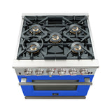 Forno Capriasca 30-Inch Freestanding Gas Range with 4 Burners & Color Door