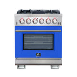 Forno Capriasca 30-Inch Freestanding Gas Range with 4 Burners & Color Door