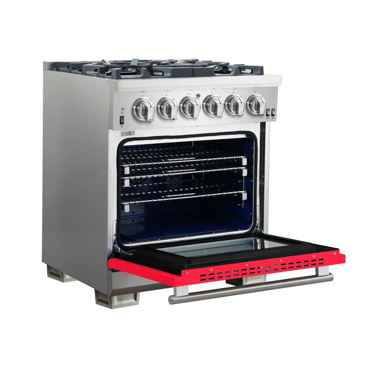 Forno Capriasca 30-Inch Freestanding Gas Range with 4 Burners & Color Door