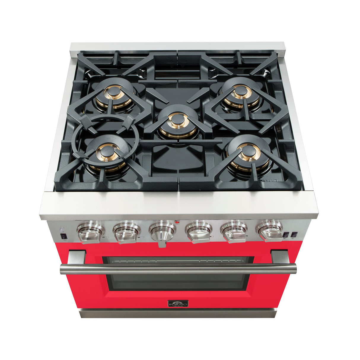 Forno Capriasca 30-Inch Freestanding Gas Range with 4 Burners & Color Door