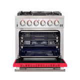 Forno Capriasca 30-Inch Freestanding Gas Range with 4 Burners & Color Door
