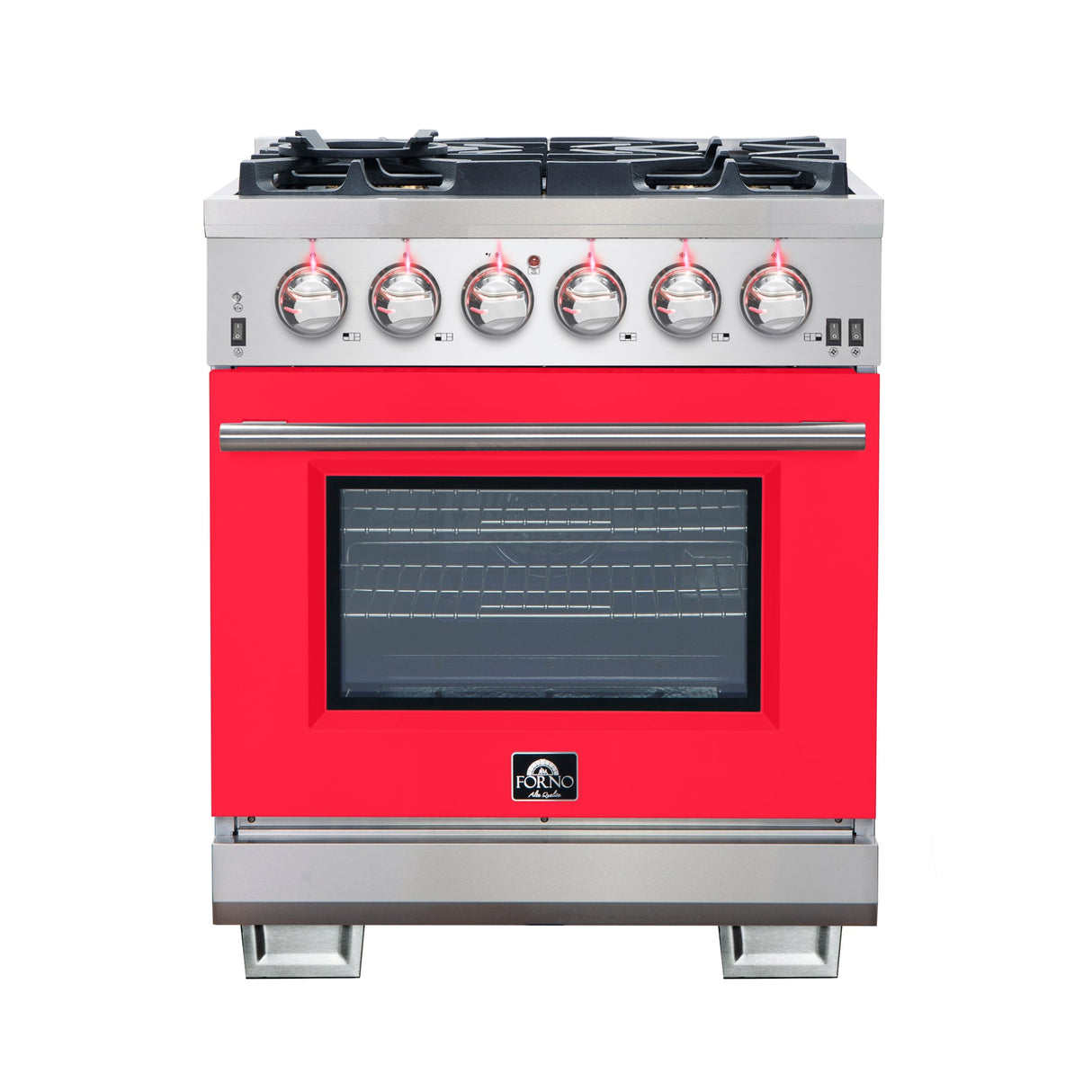 Forno Capriasca 30-Inch Freestanding Gas Range with 4 Burners & Color Door