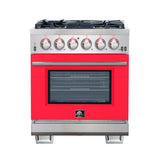 Forno Capriasca 30-Inch Freestanding Gas Range with 4 Burners & Color Door