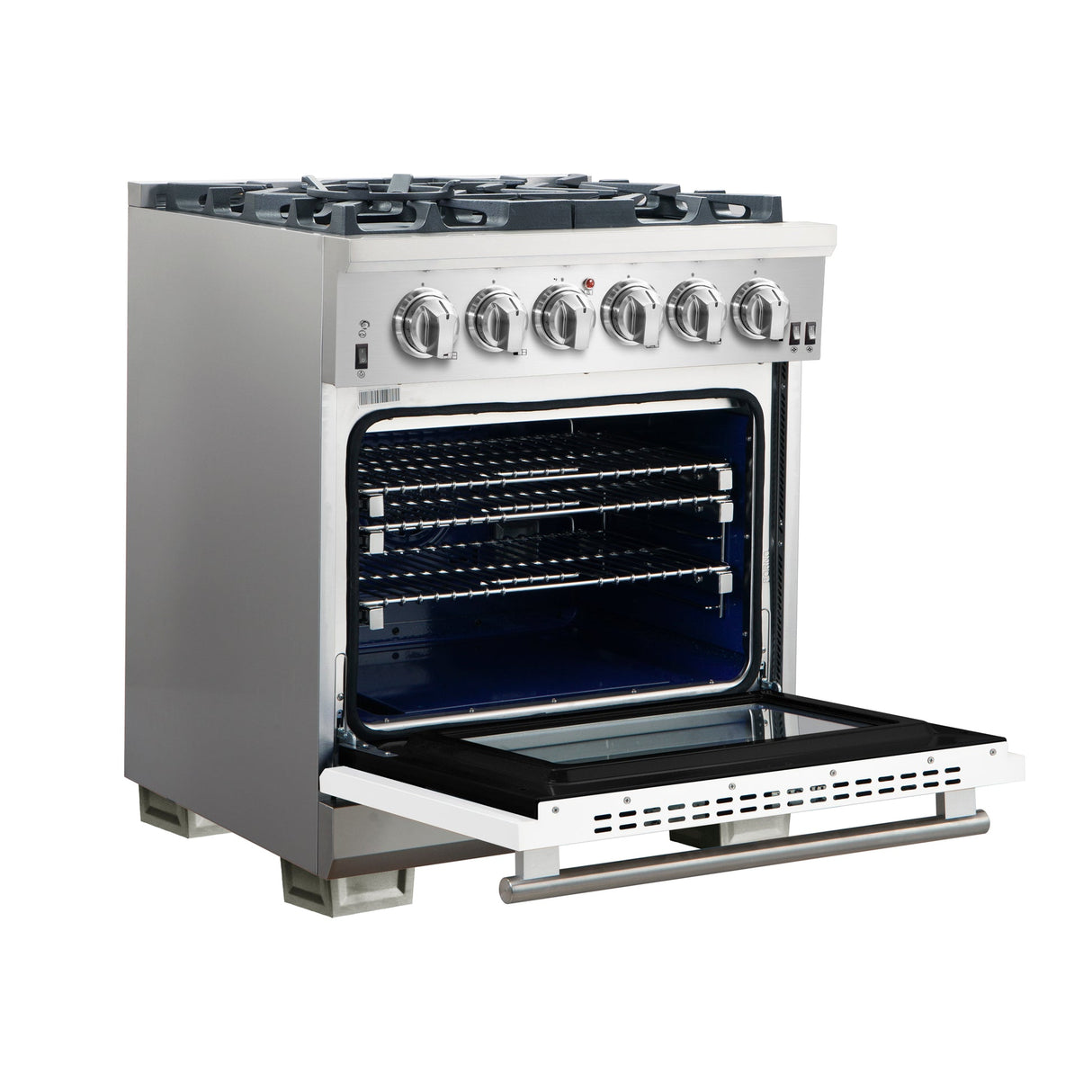 Forno Capriasca 30-Inch Freestanding Gas Range with 4 Burners & Color Door