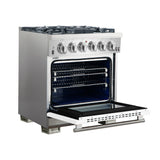 Forno Capriasca 30-Inch Freestanding Gas Range with 4 Burners & Color Door