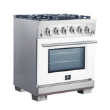 Forno Capriasca 30-Inch Freestanding Gas Range with 4 Burners & Color Door