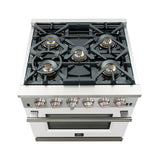 Forno Capriasca 30-Inch Freestanding Gas Range with 4 Burners & Color Door