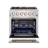 Forno Capriasca 30-Inch Freestanding Gas Range with 4 Burners & Color Door