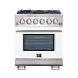 Forno Capriasca 30-Inch Freestanding Gas Range with 4 Burners & Color Door