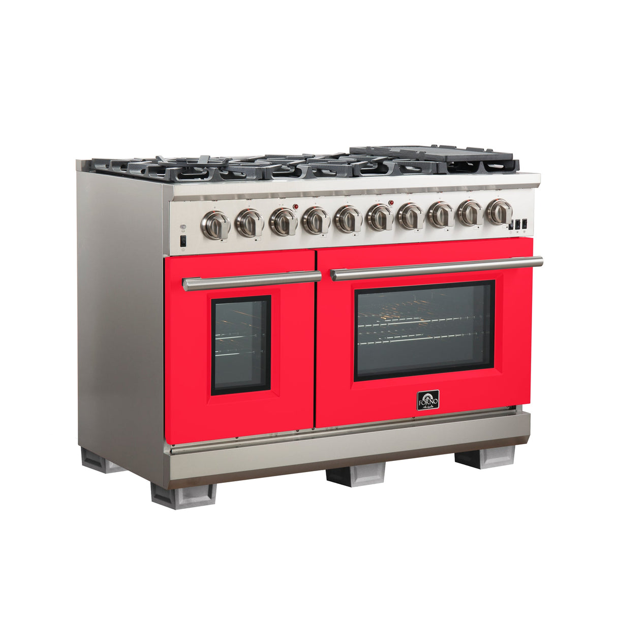 Forno Capriasca 48-inch Freestanding Gas Range with 8 Burners & Color Door