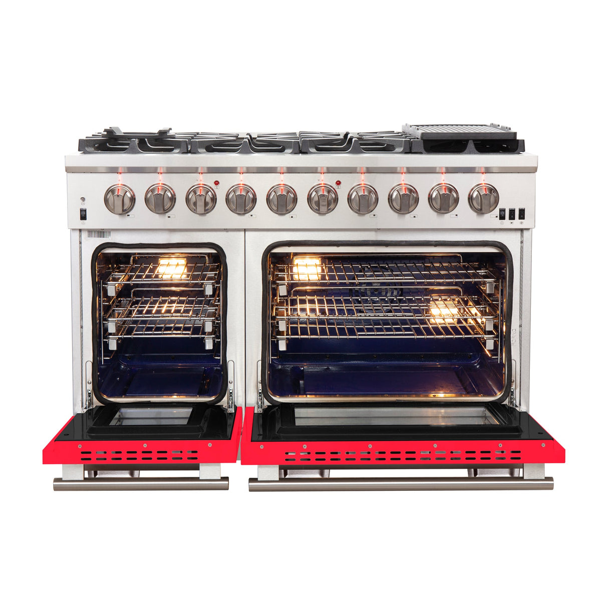 Forno Capriasca 48-inch Freestanding Gas Range with 8 Burners & Color Door