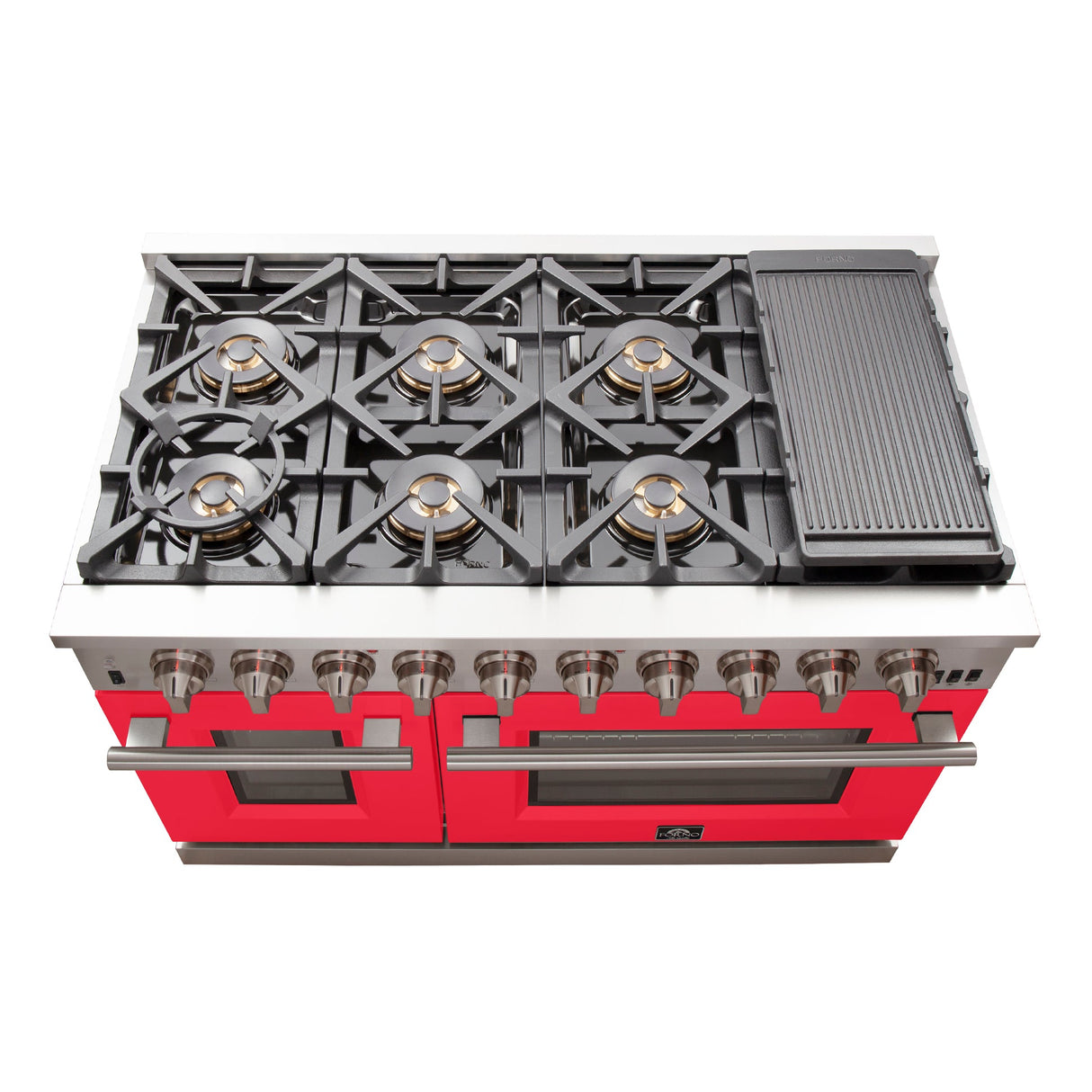 Forno Capriasca 48-inch Freestanding Gas Range with 8 Burners & Color Door
