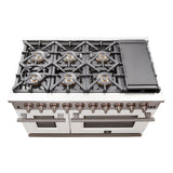 Forno Capriasca 48-inch Freestanding Gas Range with 8 Burners & Color Door