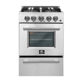 Forno Breno 24-Inch Freestanding Gas Range, Compact Design, Energy Efficient