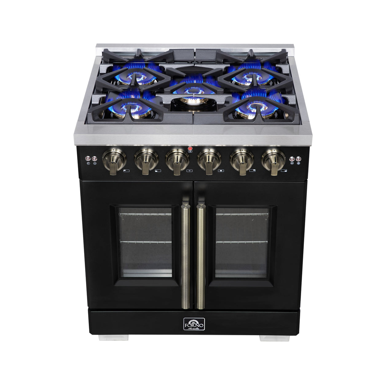 Forno Capriasca Freestanding French Door Gas Range, Convection Oven, Energy Efficient